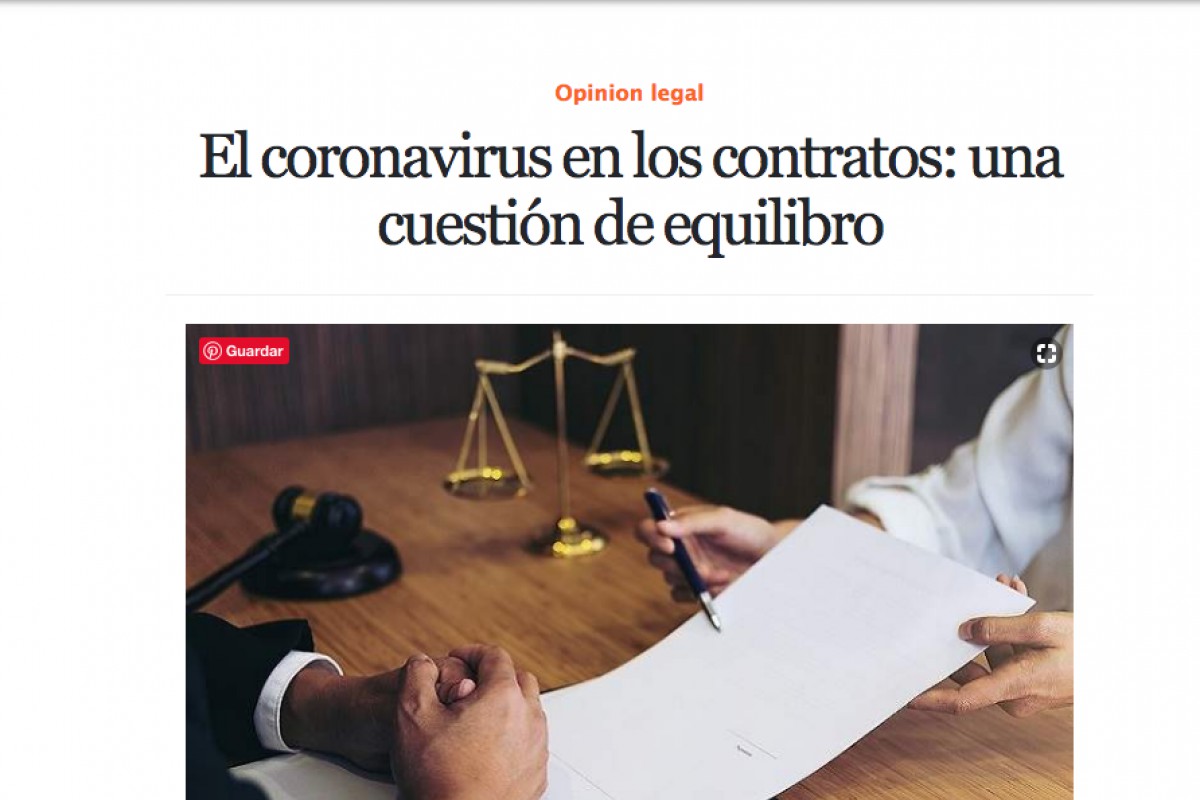 El coronavirus en los contratos: una cuestión de equilibrio