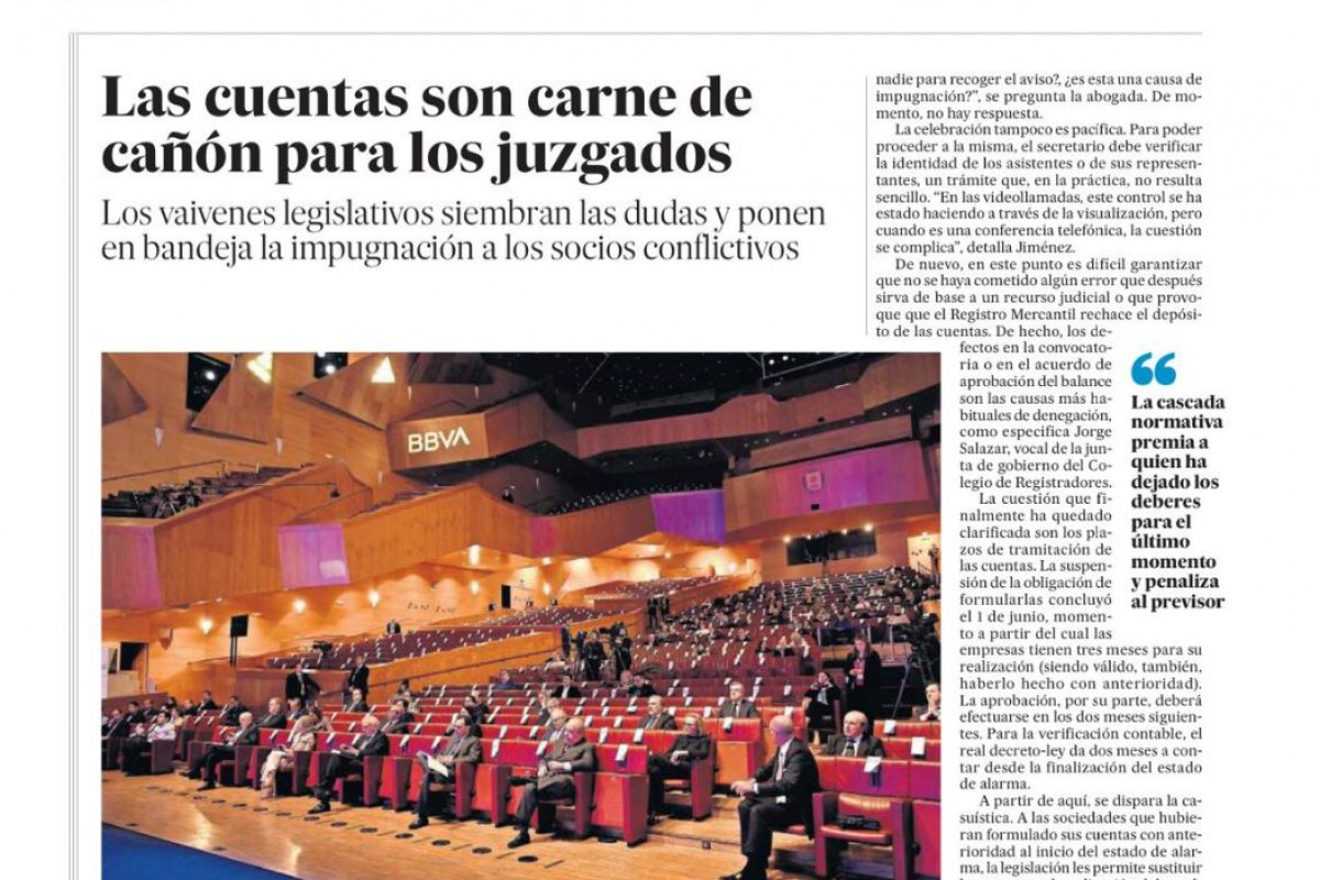 Opinamos sobre las cuentas anuales en El País Negocios